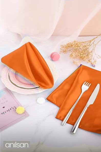 Tekli %100 Pamuk Kumaş Peçete Somon 50x50 Cm Mutfak Bezi Sofra Sunum Servis Peçetesi