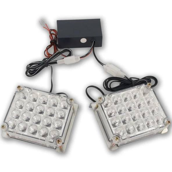 Mega Oto Market 3 Modlu 20 Ledli 2 Adet Beyaz Çakar Lamba Resmi Kurtarma Araç ve Offroad ile uyumlu - 3