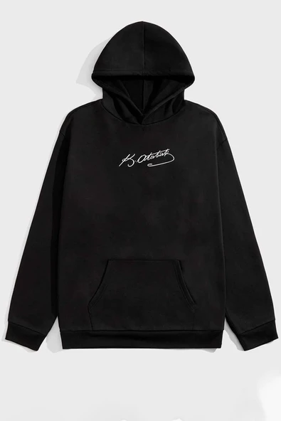 Unisex K.Atatürk imza Baskılı Sweatshirt ürün görseli