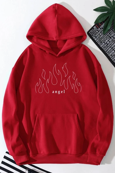 Unisex White Angel Fire Sweatshirt - Resim 7