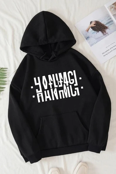 Hanımcı Yazılı Katlamalı Sweatshirt - Resim 10