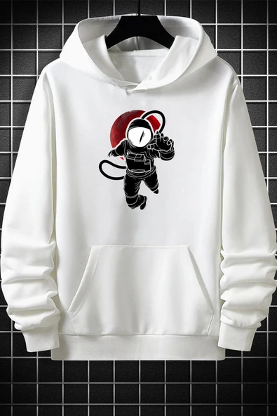 Unisex Astronot Baskılı Sweatshirt ürün görseli