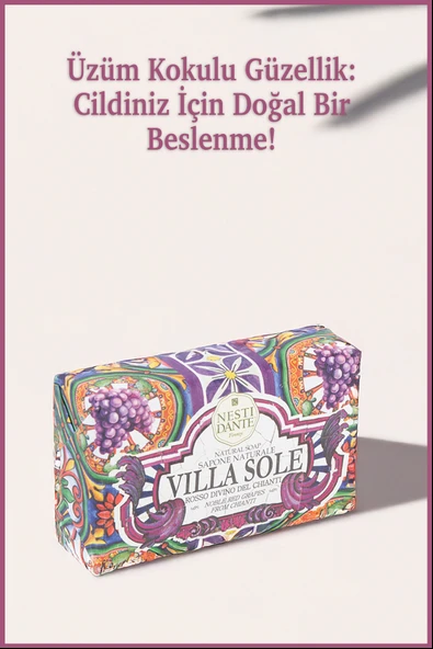 Nesti Dante Villa Sole Rosso Divino Del Chianti Katı Sabun 250gr | Antiflamatuar Ve Antioksidan | Üzüm Özü - Resim 5