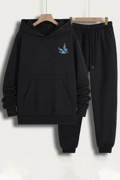 Unisex Kelebek Baskılı Eşofman Takımı - 2