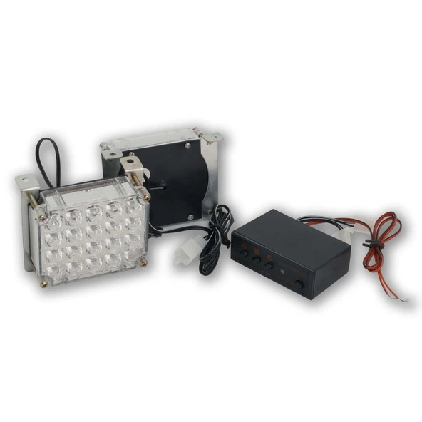 Mega Oto Market 3 Modlu 20 Ledli 2 Adet Beyaz Çakar Lamba Resmi Kurtarma Araç ve Offroad ile uyumlu - 2