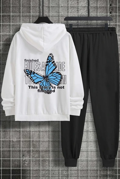 Unisex Kelebek Baskılı Eşofman Takımı - 5