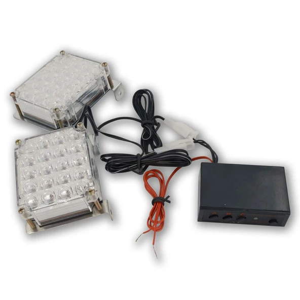 Mega Oto Market 3 Modlu 20 Ledli 2 Adet Beyaz Çakar Lamba Resmi Kurtarma Araç ve Offroad ile uyumlu - 5