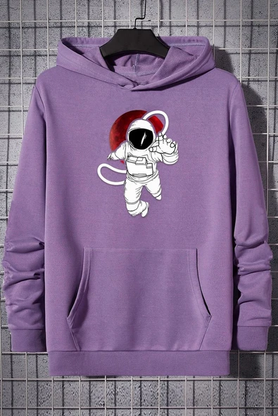 Unisex Astronot Baskılı Sweatshirt - Resim 5