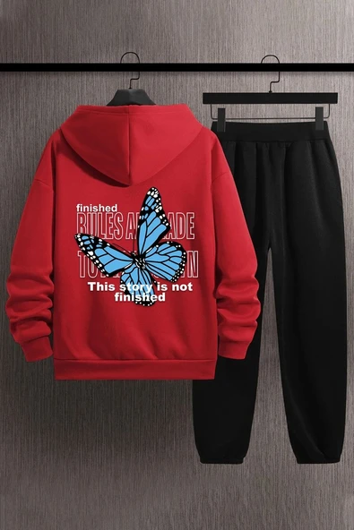 Unisex Kelebek Baskılı Eşofman Takımı - 3