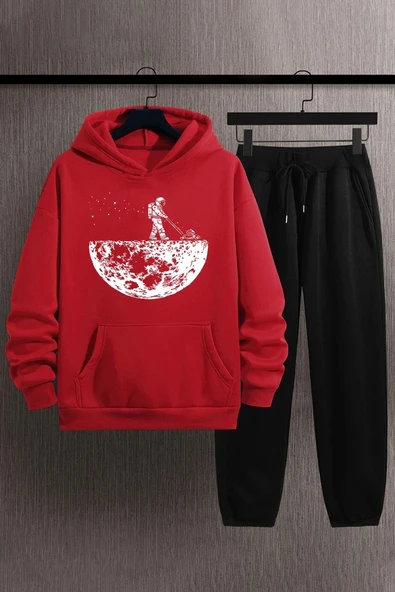 Unisex Uzay Temalı Baskılı Eşofman Takımı - Resim 5