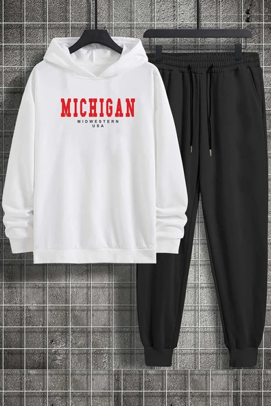 Unisex Michigan Baskılı Eşofman Takımı - Resim 3