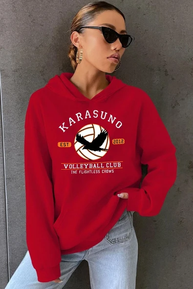 Unisex Karasuno Baskılı Sweatshirt
