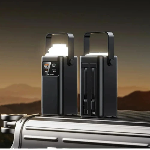 24.000 mah ah Prime Dijital Göstergeli Dahili Çoklu Kablolu Powerbank,siyah,taşınabilir Şarj Cihazı - 2