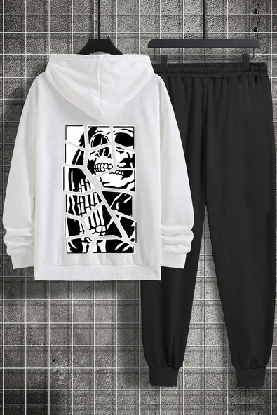 Unisex Skullcracked Baskılı Eşofman Takımı - Resim 7