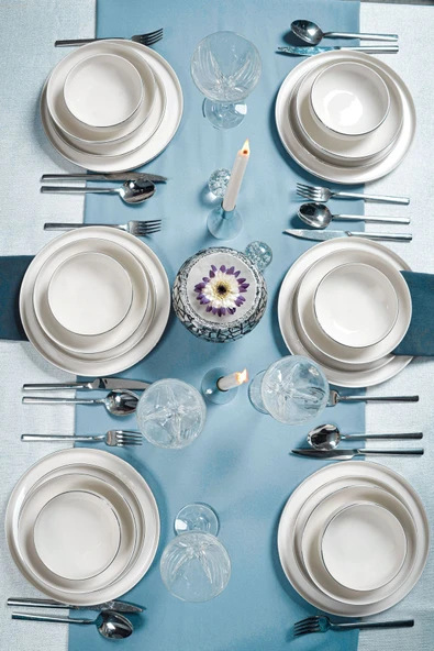 Farika Porselen Zühre 24 Parça 6 Kişilik Platin Yaldız Porselen Yemek Takımı - 2