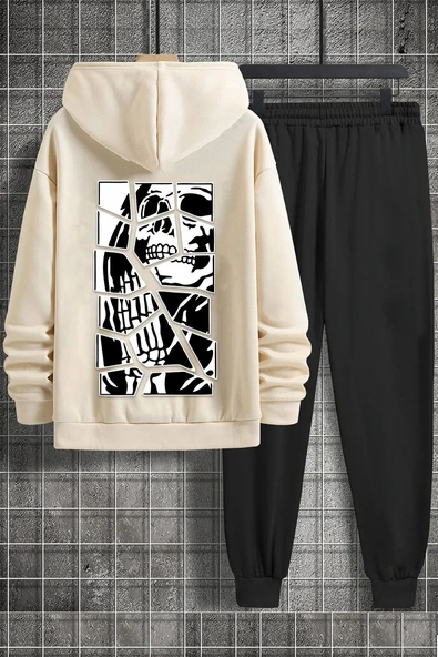 Unisex Skullcracked Baskılı Eşofman Takımı - Resim 3