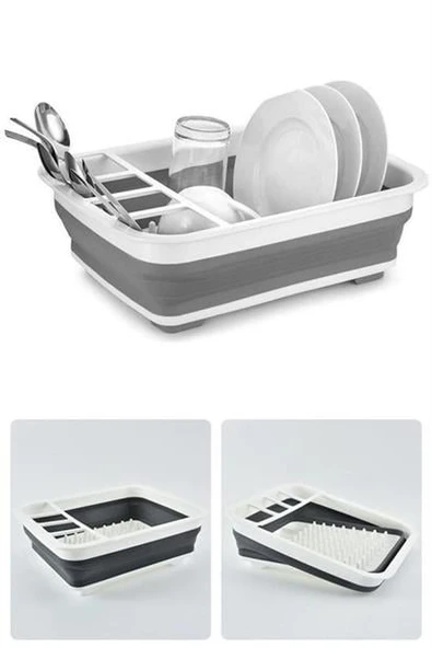 BUFFER® Lavabo Üstü Katlanır Bulaşık Kurutmalık Kaşık Bölmeli Kurutma Standı Aparatı Altlığı - 10