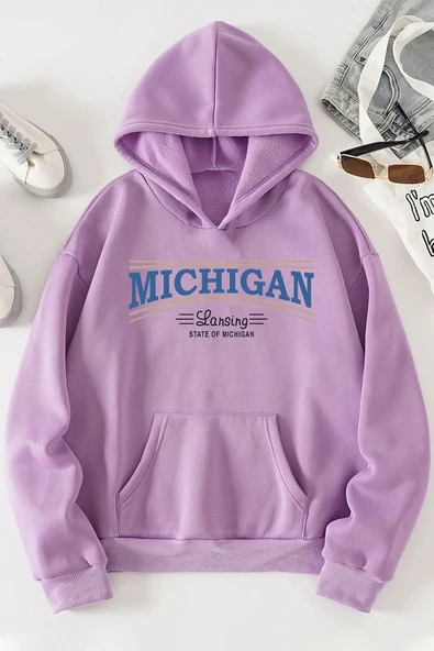 Unisex Michigan Tasarım Sweatshirt