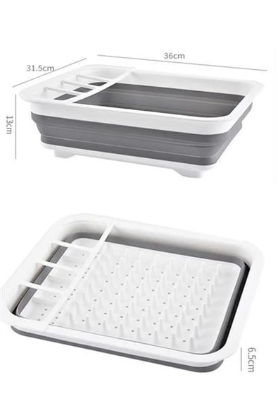 BUFFER® Lavabo Üstü Katlanır Bulaşık Kurutmalık Kaşık Bölmeli Kurutma Standı Aparatı Altlığı - 11