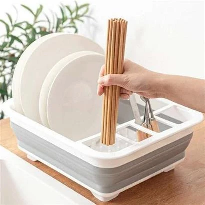 BUFFER® Lavabo Üstü Katlanır Bulaşık Kurutmalık Kaşık Bölmeli Kurutma Standı Aparatı Altlığı - 5