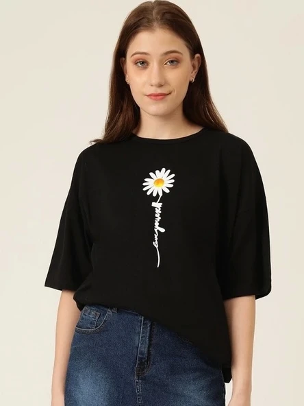 Baskılı T-shirt - Siyah - 3