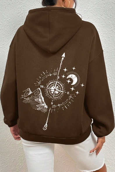 Unisex Pusula Sırt Baskılı Sweatshirt - Resim 11