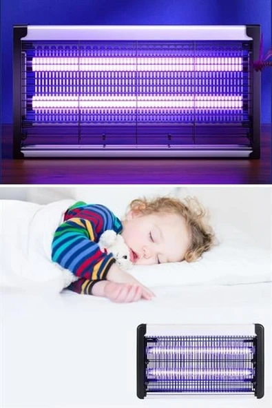 BUFFER® Masaüstü veya Duvara Asılabilen 10W Uzun Enli Sessiz Sinek Öldürücü UV Mor Işıklı Makina - 10