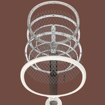 BUFFER® Şarjlı Sinek Öldürücü Masaüstü Standlı,Mor Işık 43cm Sinek Kovucu Raket - 5