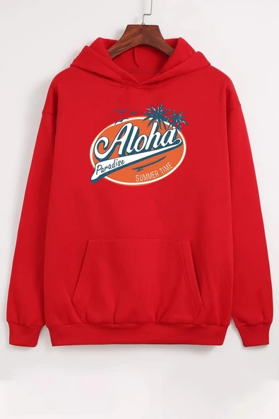 Unisex Aloha Baskılı Sweatshirt