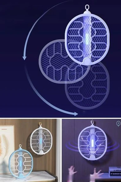 BUFFER® Sinek Öldürücü Masaüstü Olabilen Katlanabilir Şarjlı Sinek Raketi 5W 400mAh - 9