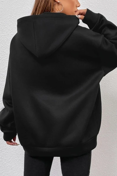 Unisex All Day Rabbit Baskılı Sweatshirt - Resim 3