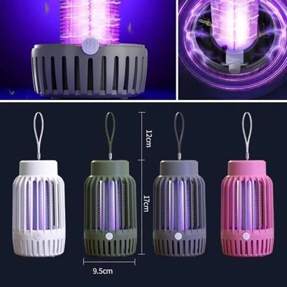 BUFFER® 2'si 1 Arada Şarjlı,Mor UV Işıklı Sinek Öldürme Aparatı ve  Kamp Tipi Askılı Gece Lambası - 5