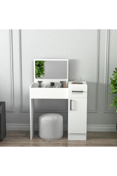 Eterna Çekmeceli Kapaklı Aynalı Makyaj Masası - Resim 2