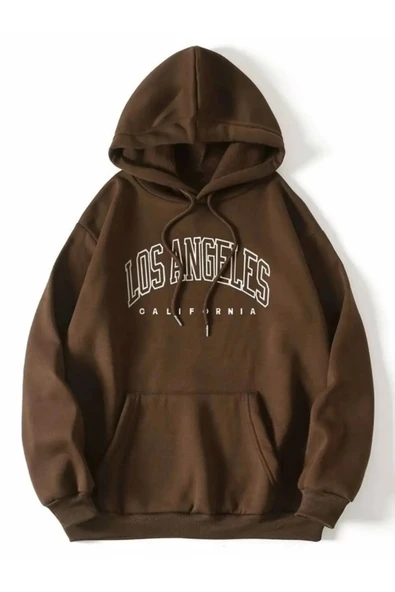 Unisex Los Angles  Baskılı Sweatshirt - Resim 3