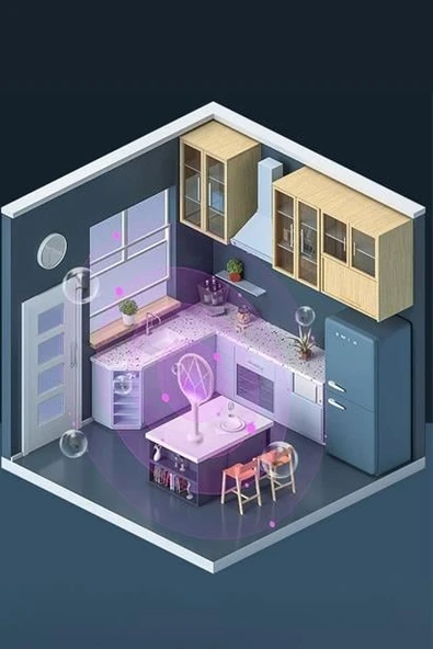 BUFFER® Şarjlı Sinek Öldürücü Masaüstü Standlı,Mor Işık Sinek Kovucu Raket 5w - 10