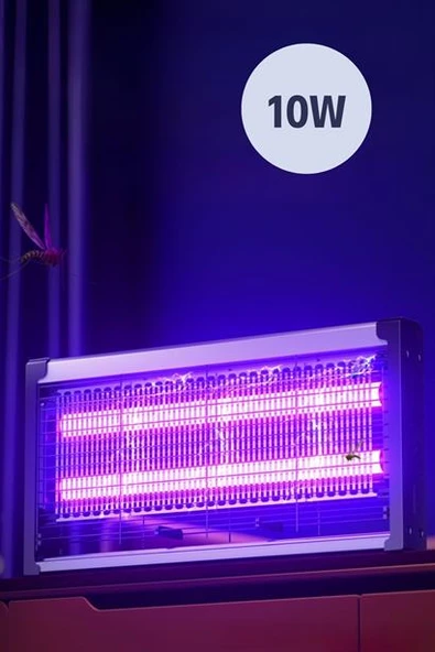 BUFFER® Masaüstü veya Duvara Asılabilen 10W Uzun Enli Sessiz Sinek Öldürücü UV Mor Işıklı Makina - 8