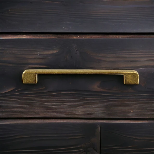 Metal Kulp 224 mm -22.4 cm Mobilya Çekmece Mutfak Dolabı Dolap Kulpları Kulbu Kulpu Antik Sarı - Resim 5