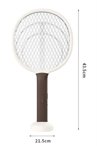 BUFFER® Şarjlı Sinek Öldürücü Masaüstü Standlı,Mor Işık 43cm Sinek Kovucu Raket - 9