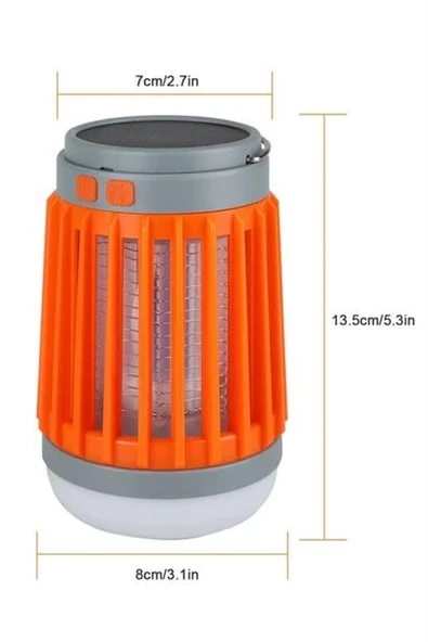 BUFFER® Askılı Solar Enerji İle Şarj Olabilen Sinek Öldürücü Kamp Feneri Işıldak - 11