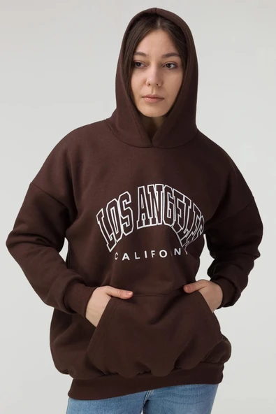 Unisex Los Angles  Baskılı Sweatshirt