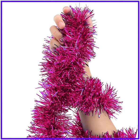 Parti İçin Sim Süs 2 Metre Uzunluk 8 cm Genişlik Fuşya Renk İthal - 2