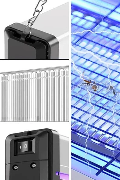 BUFFER® Masaüstü veya Duvara Asılabilen 6W Sessiz Sinek Öldürücü UV Mor Işıklı Makina - 10