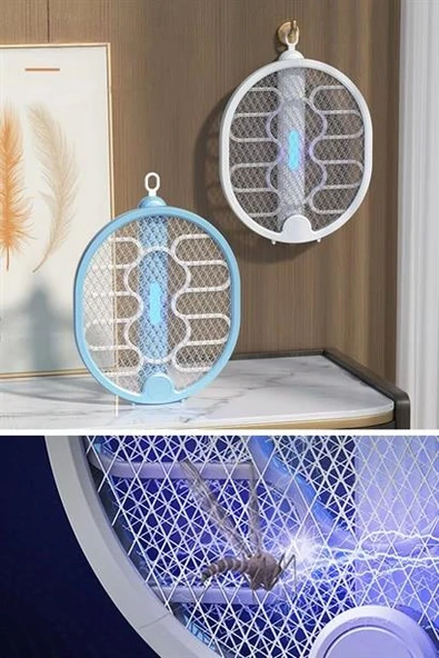 BUFFER® Sinek Öldürücü Masaüstü Olabilen Katlanabilir Şarjlı Sinek Raketi 5W 400mAh - 10