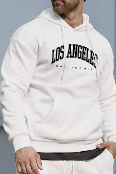 Unisex Los Angles  Baskılı Sweatshirt - Resim 7