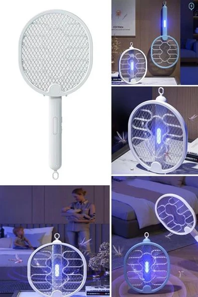 BUFFER® Sinek Öldürücü Masaüstü Olabilen Katlanabilir Şarjlı Sinek Raketi 5W 400mAh - 6