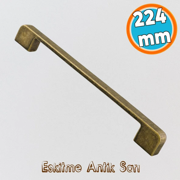 Metal Kulp 224 mm -22.4 cm Mobilya Çekmece Mutfak Dolabı Dolap Kulpları Kulbu Kulpu Antik Sarı