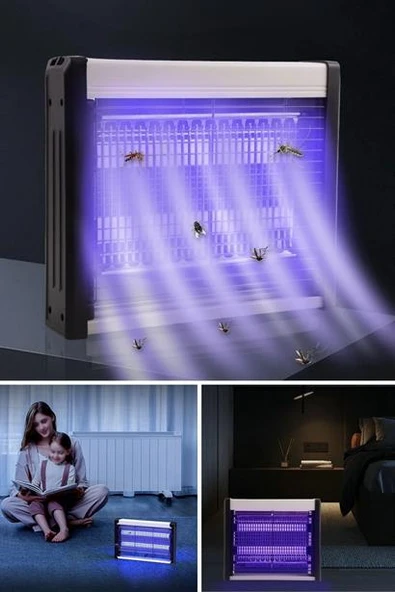 BUFFER® Masaüstü veya Duvara Asılabilen 4W Sessiz Sinek Öldürücü UV Mor Işıklı Makina - 8