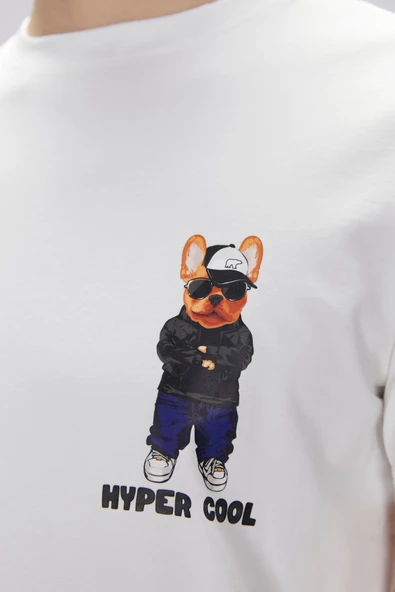 Bad Bear Hyper Beyaz Erkek Baskılı Tişört - Resim 2