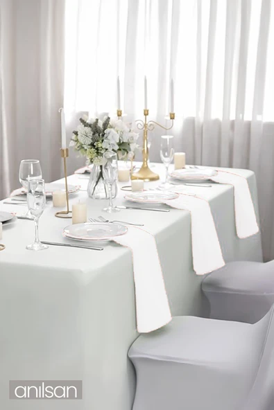 Tekli %100 Pamuk Kumaş Peçete Beyaz 35x35 Cm Mutfak Bezi Sofra Sunum Servis Peçetesi - 4