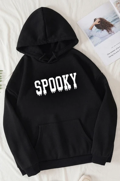 Unisex Spooky Baskılı Sweatshirt